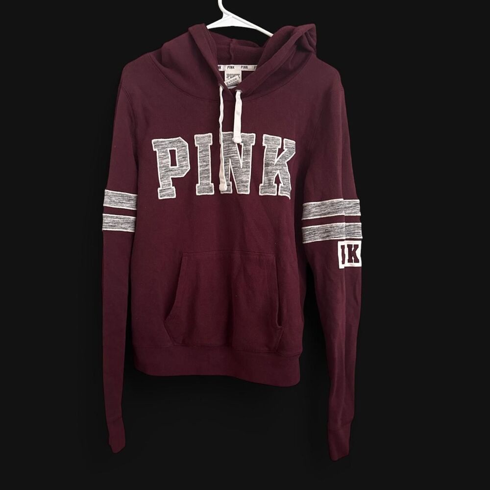 Victoria-s-secret Women's Burgundy and Red Hoodie